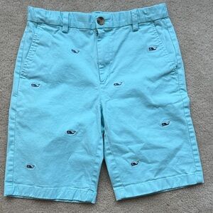 Boys Light Blue Embroidered Shorts